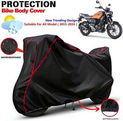 CABRY Waterproof Two Wheeler Cover for Yamaha(FZ-X, Black, Red)