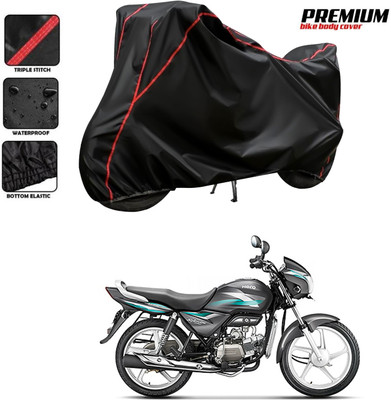 DeepShakshi AUTOMOTIVE Two Wheeler Cover for Hero(Splendor PRO, Black, Red)