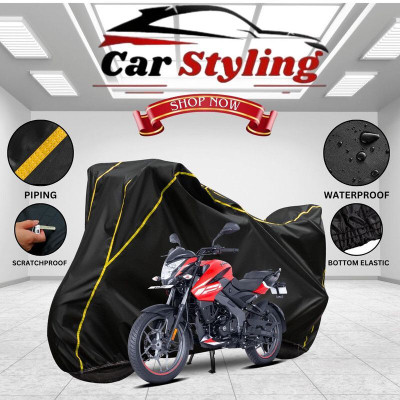 Car Styling Waterproof Two Wheeler Cover for Bajaj(Pulsar NS125, Black, Yellow)