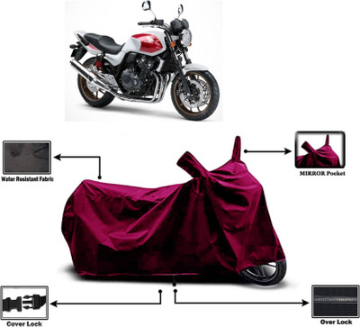 KEDIT Two Wheeler Cover for Universal For Bike(CB 400, Maroon)