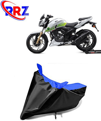 RRZ Waterproof Two Wheeler Cover for TVS(Apache RTR 200 Fi E100, Black, Blue)