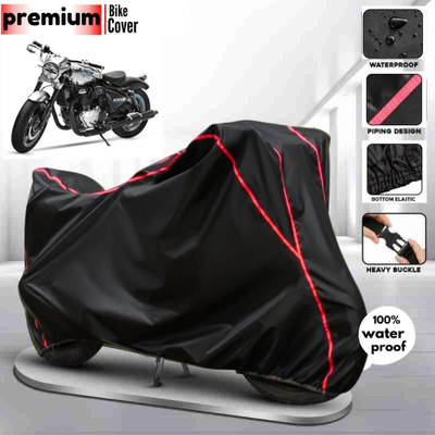 AutoGalaxy Waterproof Two Wheeler Cover for Royal Enfield(Black, Red)