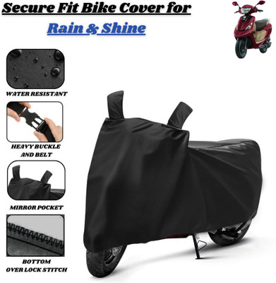 Delphinium Waterproof Two Wheeler Cover for TVS(Scooty Zest, Black)