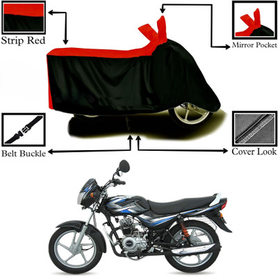 DeepShakshi AUTOMOTIVE Two Wheeler Cover for Bajaj(ComforTec, Red, Black)