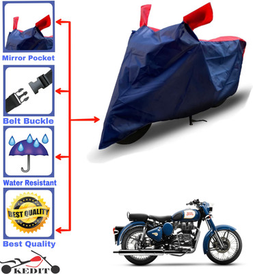 KEDIT Two Wheeler Cover for Royal Enfield(Bullet 350 New, Red, Blue)