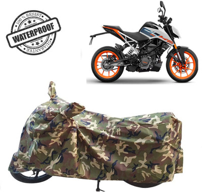 ROYAL AUTO MART Waterproof Two Wheeler Cover for KTM(125 Duke, Green, Multicolor)