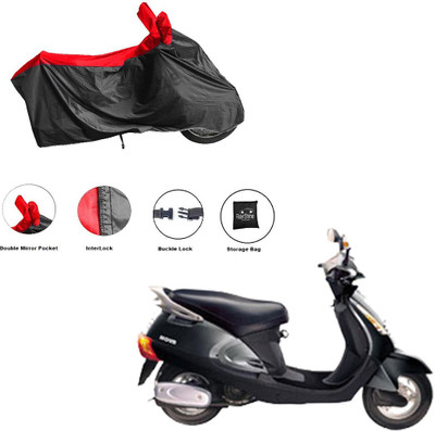 RiderShine Waterproof Two Wheeler Cover for Kinetic(Nova EX, Black, Red)