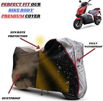 kerwa Waterproof Two Wheeler Cover for Hero(Pleasure, Black, Silver)