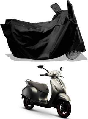 Amexride Two Wheeler Cover for Bajaj(Urbanite Chetak, Black)