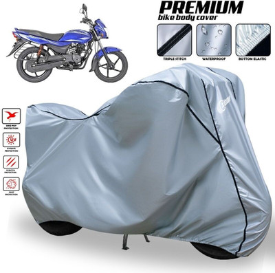 xodi Waterproof Two Wheeler Cover for Bajaj(Platina 110 H-Gear BS6, Silver, Black)