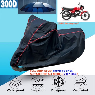 AUTOCAD Waterproof Two Wheeler Cover for Hero(CD Dawn, Black, Red)