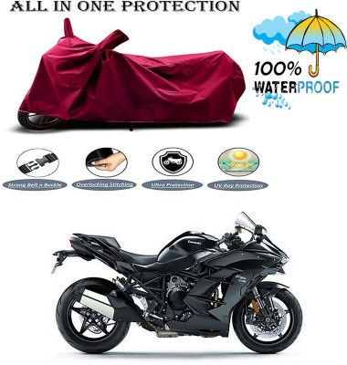 RWT Waterproof Two Wheeler Cover for Kawasaki(Ninja H2 SX, Maroon)