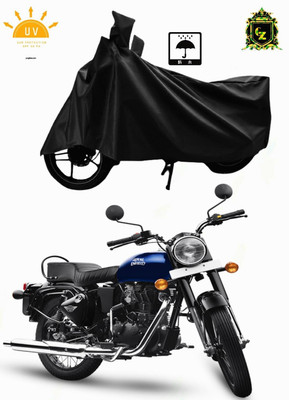 DeepShakshi AUTOMOTIVE Waterproof Two Wheeler Cover for Royal Enfield(Bullet 350 Twinspark, Black)