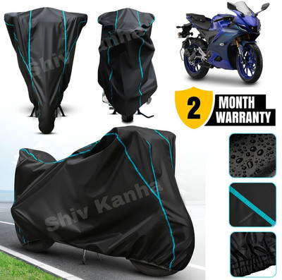 AutoGalaxy Waterproof Two Wheeler Cover for Yamaha(R15, Black, Blue)