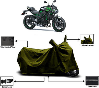Amexride Two Wheeler Cover for Kawasaki(Z650 BS6, Green)