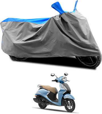 PAGORA Waterproof Two Wheeler Cover for Yamaha(Fascino 125, Grey, Blue)