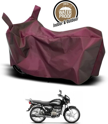 SEBONGO Waterproof Two Wheeler Cover for Hero(Splendor Plus, Maroon)