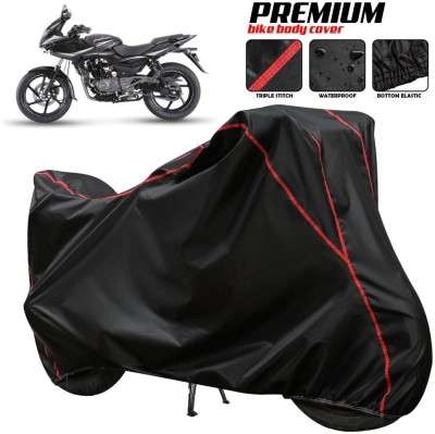 xodi Two Wheeler Cover for Bajaj(Pulsar 220F, Black, Red, Multicolor)