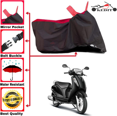 AASHTIK MART Two Wheeler Cover for Suzuki(Access 125, Red, Black)