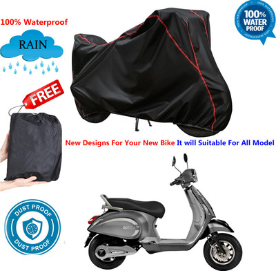 AUTOCAD Waterproof Two Wheeler Cover for PURE EV(Black)