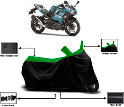 Amexride Two Wheeler Cover for Kawasaki(Ninja 400 BS6, Green)