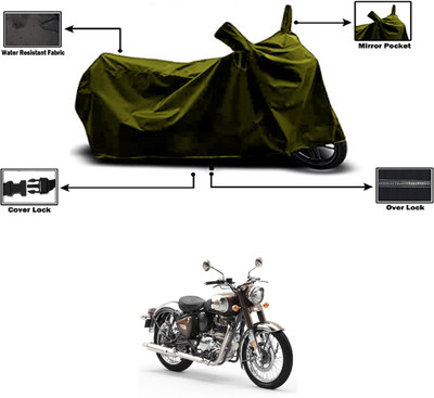 Amexride Two Wheeler Cover for Royal Enfield(Classic 350, Green)