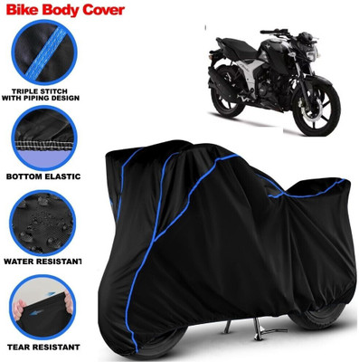 Grizzly Two Wheeler Cover for TVS(Apache RTR 160, Black, Blue)