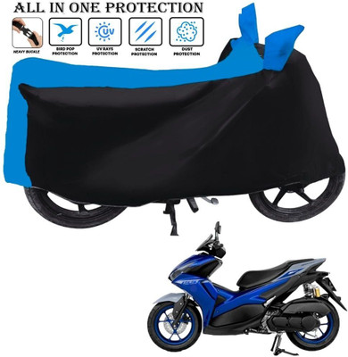 AutoGalaxy Waterproof Two Wheeler Cover for Yamaha(Aerox 155 Maxi BS6, Black, Blue)