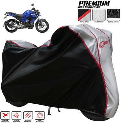 xodi Waterproof Two Wheeler Cover for Yamaha(FZ FI BS6, Silver, Black)