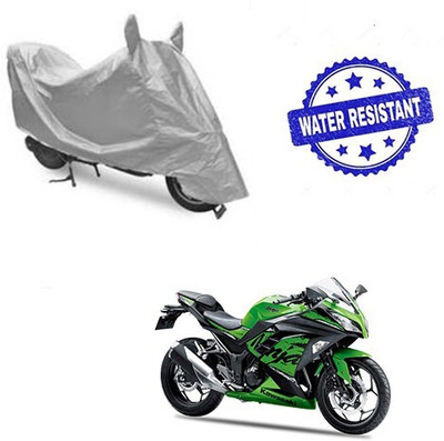 DeepShakshi AUTOMOTIVE Waterproof Two Wheeler Cover for Kawasaki(Ninja 300, Silver)