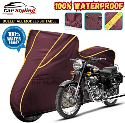 Car Styling Waterproof Two Wheeler Cover for Royal Enfield(Bullet 350, Maroon, Yellow)
