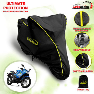 AUTOCOZEN Waterproof Two Wheeler Cover for Suzuki(Gixxer Special Edition BS6, Black)