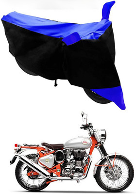 Mdstar Waterproof Two Wheeler Cover for Royal Enfield(Bullet Trials 350, Blue, Black)