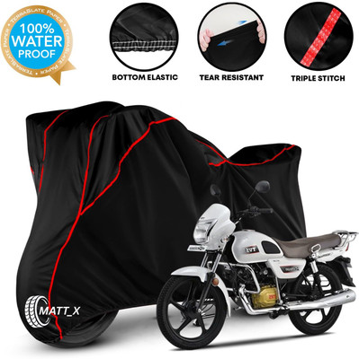 MATT_X Waterproof Two Wheeler Cover for TVS(Radeon, Black, Red)