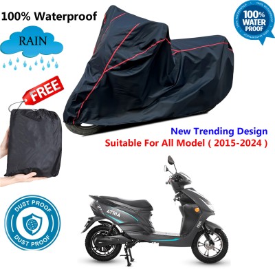 OliverX Waterproof Two Wheeler Cover for Hero(Electric Atria, Black, Red)