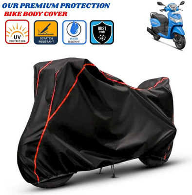 Delphinium Waterproof Two Wheeler Cover for Hero(Pleasure, Black, Red)