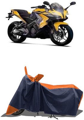 SUGASHRI Waterproof Two Wheeler Cover for Bajaj(Pulsar SS400 BS6, Orange, Blue)