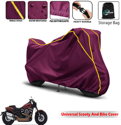 AUTOBIRSA Two Wheeler Cover for Harley Davidson(Fat Boy, Maroon)