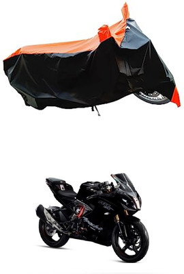 VESMEI Two Wheeler Cover for TVS(Apache RR 310, Orange, Black)
