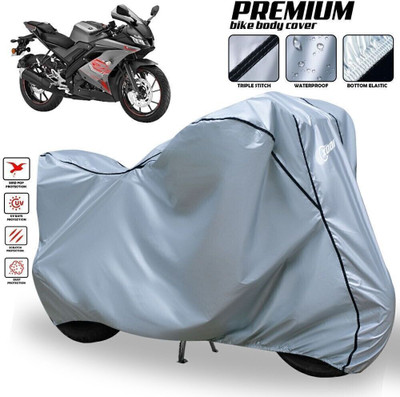 xodi Waterproof Two Wheeler Cover for Yamaha(R15 s, Silver, Black)