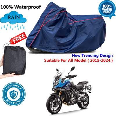 AutoGalaxy Waterproof Two Wheeler Cover for CFMoto(650MT, Blue, Red)