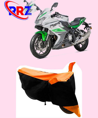 RRZ Waterproof Two Wheeler Cover for Benelli(Imperiale 400, Black, Orange)