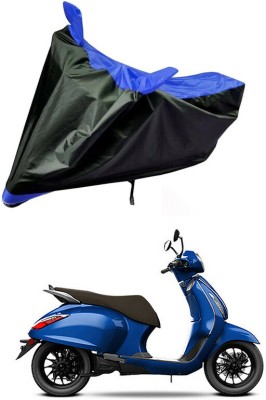 AUTOGARH Two Wheeler Cover for Bajaj(New Chetak, Blue, Black)