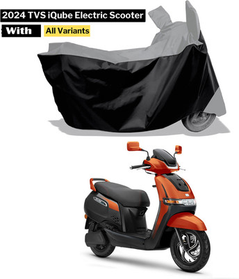 Amexride Two Wheeler Cover for TVS(iQube, Grey, Black)