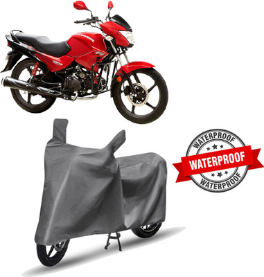 Mdstar Waterproof Two Wheeler Cover for Hero(Glamour, Grey)