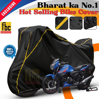 FBC Waterproof Two Wheeler Cover for TVS(Apache RTR 160, Black, Yellow)
