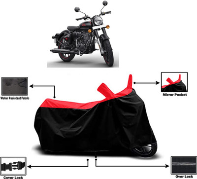 Amexride Two Wheeler Cover for Royal Enfield(350 BS6, Red)