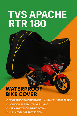 OliverX Waterproof Two Wheeler Cover for TVS(Apache RTR 180, Black)