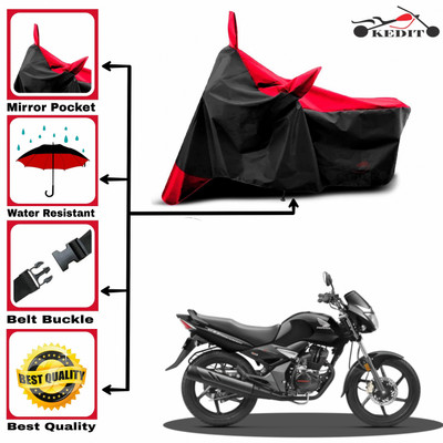 KEDIT Two Wheeler Cover for Honda(CB Unicorn 150, Red, Black)