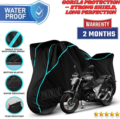POLYMAXX Waterproof Two Wheeler Cover for Suzuki(Gixxer, Black, Blue)